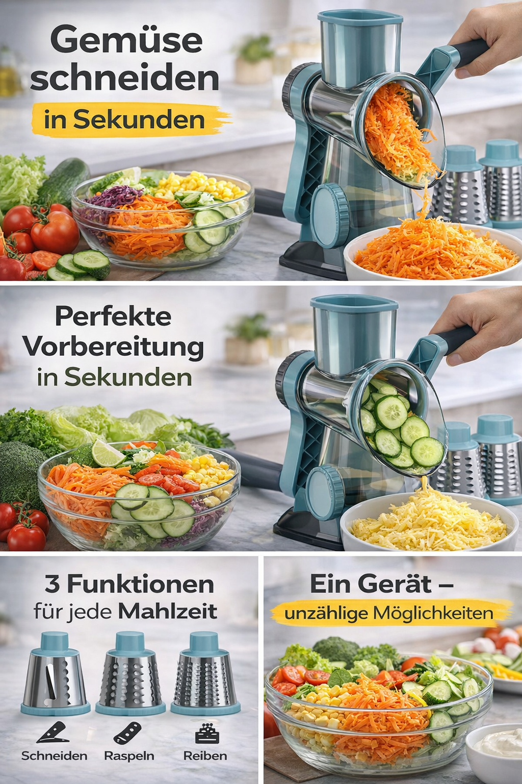 SliceMaster - Nie wieder mühsam schneiden – bereite Gemüse, Käse und Obst in Sekunden perfekt vor.